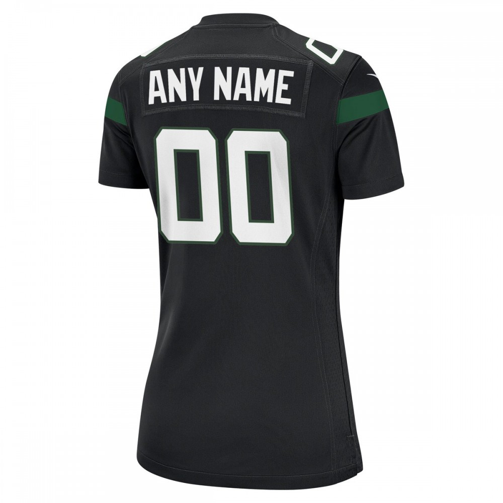 New York Jets Nike Women's Alternate Custom Game Jersey - Stealth Black-GridironStore